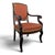 Restoration Mahogany Armchair with Curved Armrests and Orange Fabric For Sale - Image 10 of 10