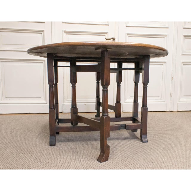 English Oak Drop-Leaf Table, 19th Century For Sale - Image 3 of 8