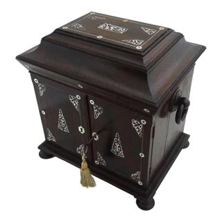 Antique Travel Desk Compendium With Mirror and Interior Storage for Writing & Grooming Essentials For Sale