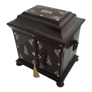 Antique Travel Desk Compendium With Mirror and Interior Storage for Writing & Grooming Essentials