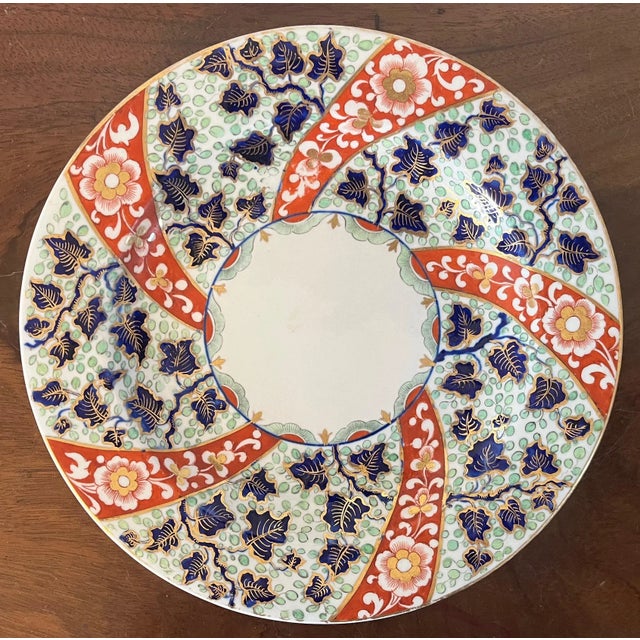 Ceramic Large Antique Early 19th Century Derby Porcelain Imari Plate For Sale - Image 7 of 7