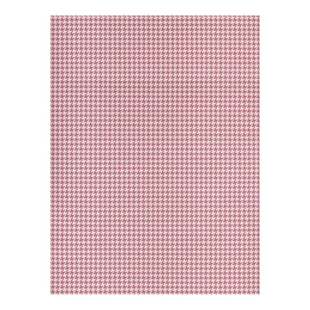 The House of Scalamandré Houndstooth Sisal Wallpaper, Raspberry For Sale
