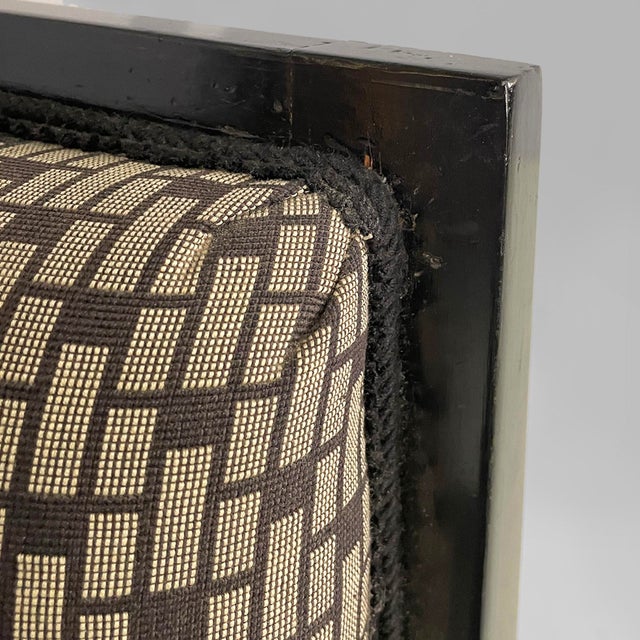 Black Art Deco Italian Armchairs in Patterned Fabric and Black Wood, 1930s, Set of 2 For Sale - Image 8 of 18