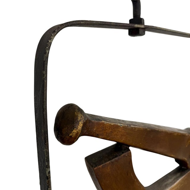 Industrial Vintage Chemist Shop Sign Apothecary Hanging Sign with Mortar and Pestle, 1950s For Sale - Image 3 of 17