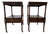 1960’s Vintage Weiman Heirloom Quality Mahogany & Tooled Leather Top Tiered End Tables on Casters – A Pair For Sale