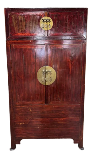 Large Antique Chinese Hardwood Stacking Cabinet