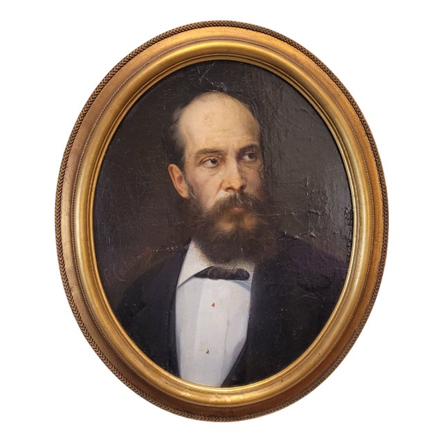 French School Artist, Male Portrait, 1800s, Oil on Board, Framed For Sale