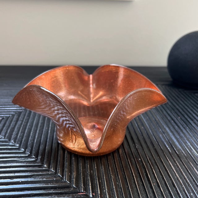 copper murano glass bowl