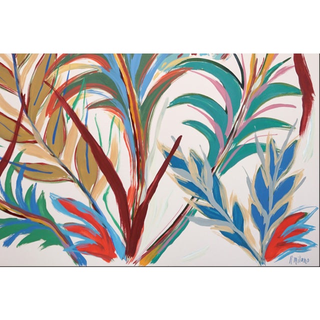2025, Tropical Garden, Illustration Style Still Life on Watercolor Paper, Acrylic Paint on Watercolor Paper by Romina Milano For Sale - Image 12 of 14