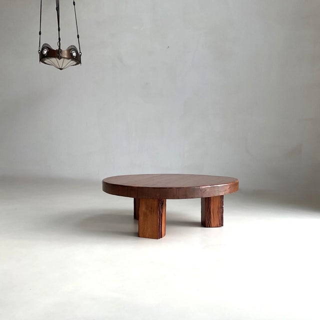 Brutalist Brutalist Oak Coffee Table, 1970s For Sale - Image 3 of 8