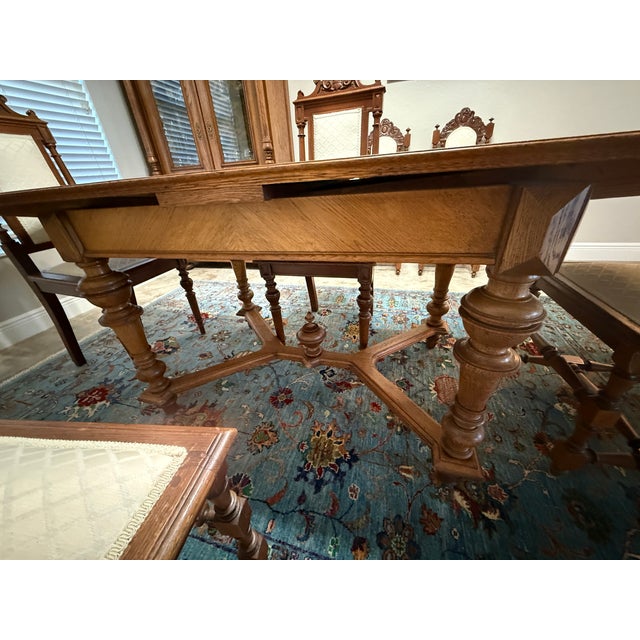 Antique Oak Draw Leaf Table For Sale - Image 4 of 14