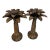 Vintage Pair of Taper Large Metal Palm Trees Candle Holders For Sale