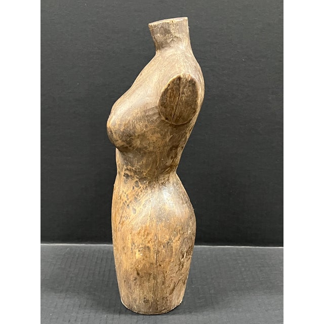 ITEM NAME: Late 20th Century Carved Solid Wood Female Torso Sculpture ORIGIN: Philippines AGES: Late 20th Century...