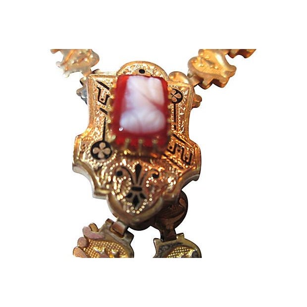 Victorian 1930s Cameo Necklace For Sale - Image 3 of 7