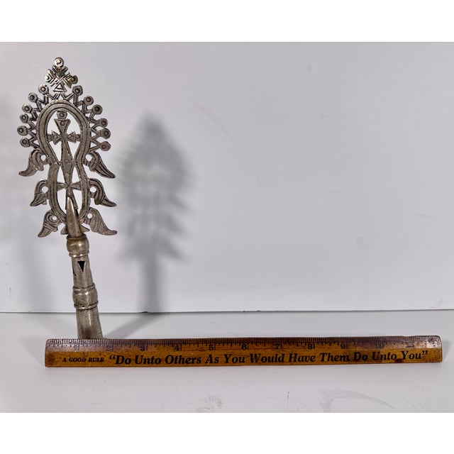 Antique Ethiopian Coptic Processional Cross For Sale - Image 11 of 13