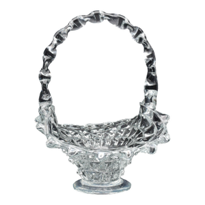 Barovier Rostrato Murano Italian Glass Basket Centerpiece Vase, 1940s