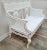 French Country Settee With Cane Accent & Rush Seat For Sale - Image 4 of 11