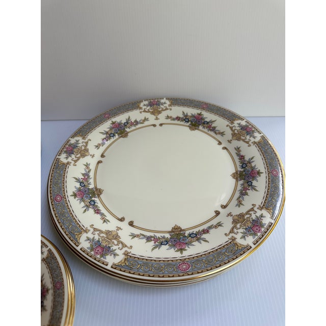 1980s Minton England "Persian Rose" 4 Dinner Plates and 4 Salad Plates and 4 Bread & Butter Plates - 12 pcs For Sale - Image 11 of 18