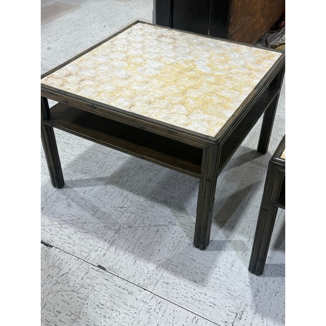 Pair of Bamboo Shell Tables For Sale In San Diego - Image 6 of 8