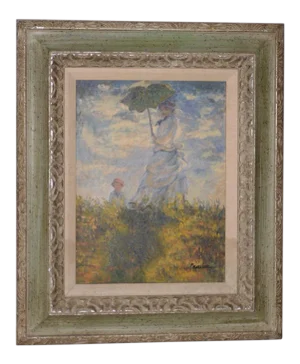 Woman With a Parasol - Madame Monet and Her Son Oil Painting C.1978