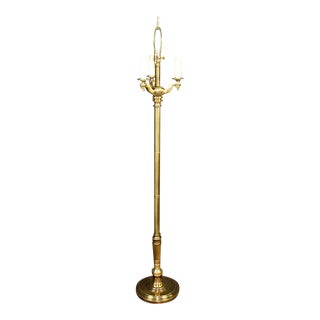 French Bouillotte Style Brass Floor Lamp by Stiffel For Sale