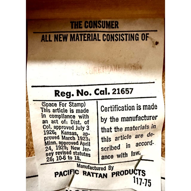 Vintage Set of 7 Dining Chairs 4-Strand Rattan by Pacific Rattan Products – Palm Beach Coastal Style For Sale - Image 12 of 12