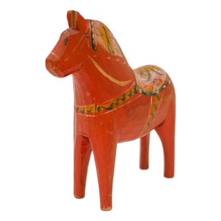 Vintage Swedish Handpainted Dala Horse by Nils Olsson, 1920s For Sale