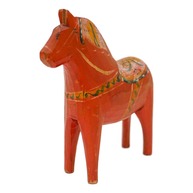 Vintage Swedish Handpainted Dala Horse by Nils Olsson, 1920s For Sale