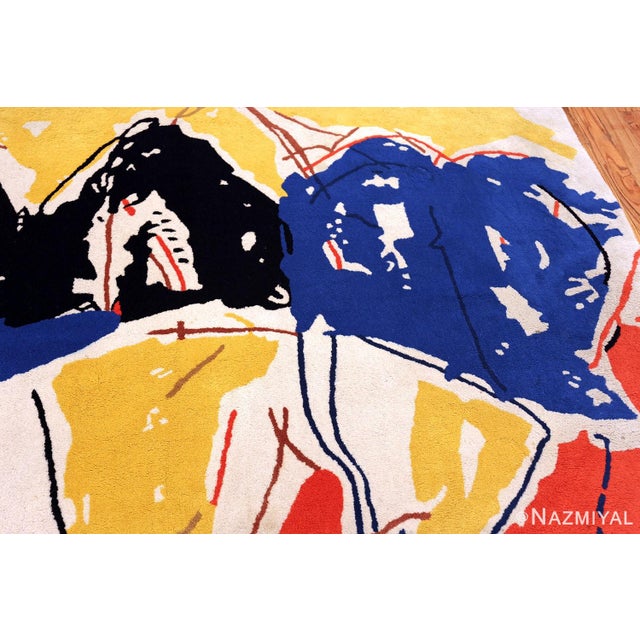 Nazmiyal Collection Vintage Impressionist Art Rug by Jan Cremer For Sale - Image 10 of 11