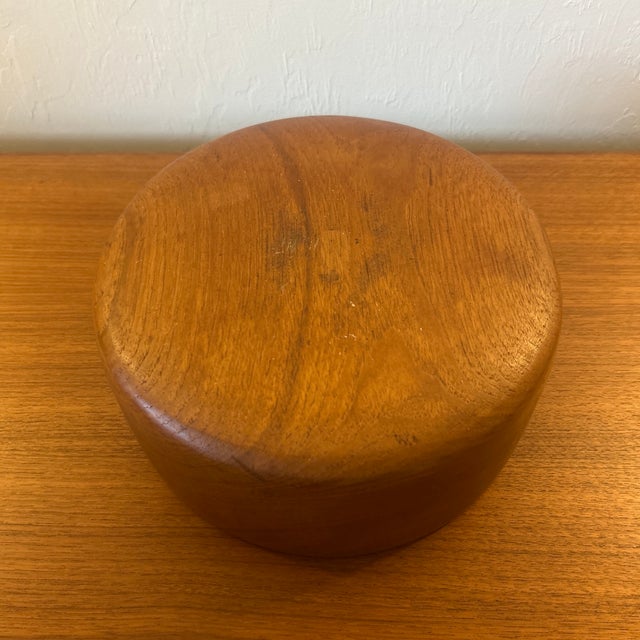Vintage Mid-Century Modern Teakwood Bowl For Sale - Image 4 of 5