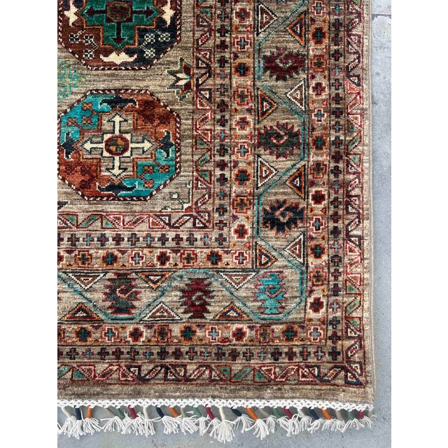 Brick Red Vintage Caucasian Kazak Wool Rug With Repeating Medallions – 168x231 Cm For Sale - Image 8 of 18