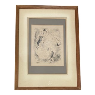Jules Pascin (French, 1885-1930) "Two Women Reclining" Original Etching C.1920 For Sale