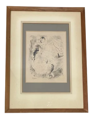 Jules Pascin (French, 1885-1930) "Two Women Reclining" Original Etching C.1920