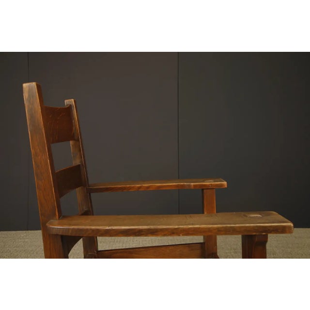 L. & j.g. Stickley Mission Oak Ladder-Back Armchair, C. 1910, Signed For Sale - Image 17 of 18