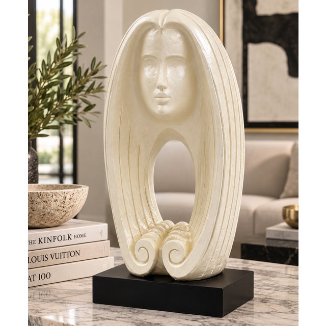 1980s Austin Productions Durastone Sculpture "Woman's Face" Fisher, 1980 For Sale - Image 5 of 15