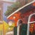 Vintage Mid-Century Signed Expressionist Architectural Courtyard Oil Painting – Heavy Impasto Large Street Scene For Sale - Image 9 of 12