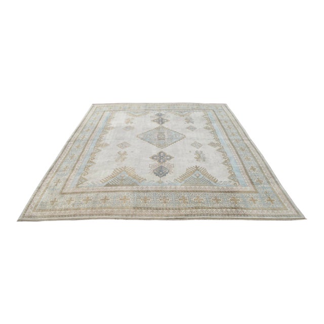 13x16 Rug, Muted Colors Hand Knotted Turkish Area Rug Oversized Rug For Sale
