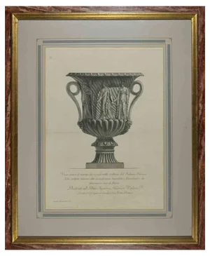 Giovan Battista Piranesi, Vaso Antico della Galleria Farnese, Lithograph, 18th Century