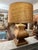 Camel Chunky Wooden French Baluster Style Table Lamp With Burlap Drum Shade for Ralph Lauren, Ranch, Rustic, Cottage Core & Equestrian Style Decor. See Pics For Sale - Image 8 of 9