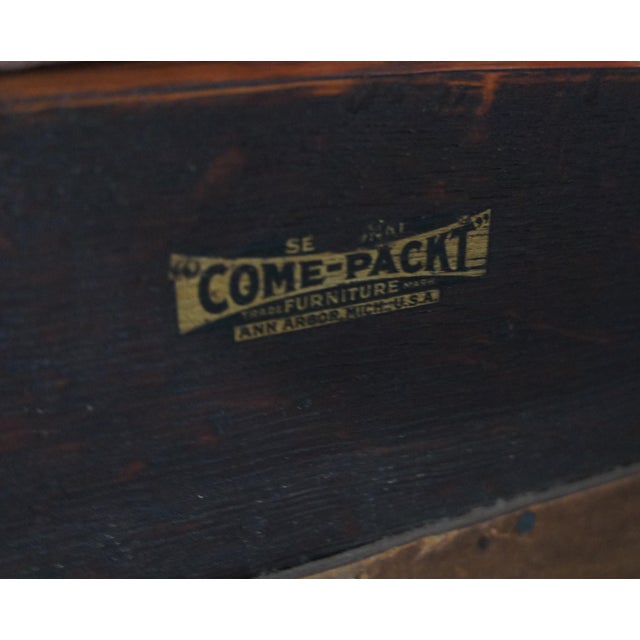 Antique Come-Packt Quartersawn Oak Mission Buffet Sideboard Server W Mirror For Sale - Image 10 of 13