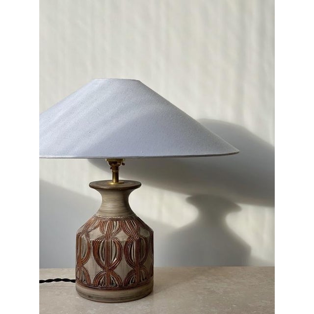 Italian Brown Ceramic Table Lamp, 1960s For Sale - Image 6 of 11