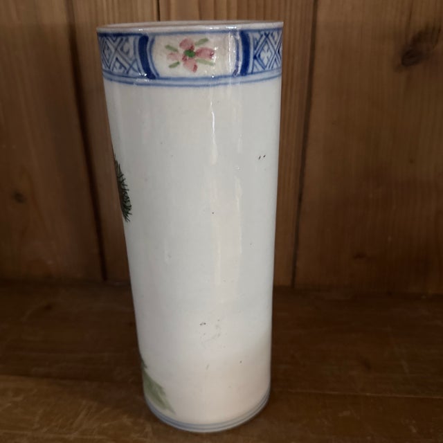 Asian Antique Late 19th Century Hand Painted Bird Vase For Sale - Image 3 of 6