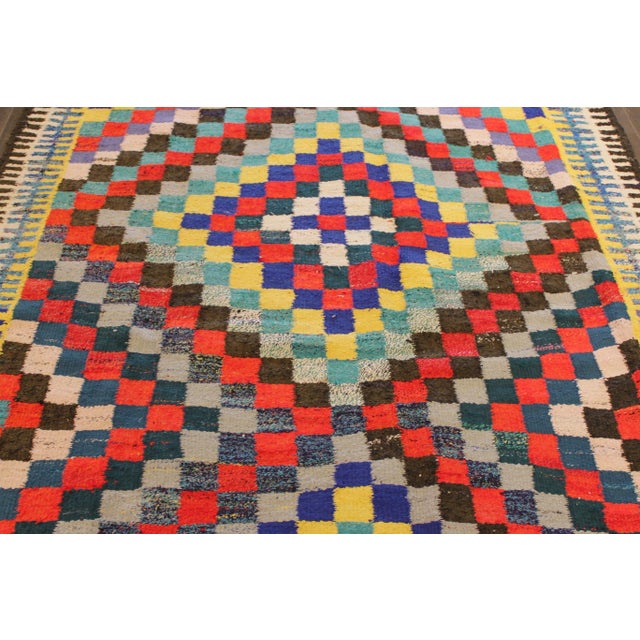 Mid 20th Century Vintage Kilim Wool Rug For Sale - Image 4 of 10