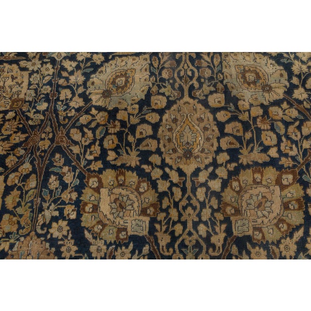 Authentic 19th Century Persian Tabriz Botanic Handwoven Wool Rug For Sale - Image 4 of 8