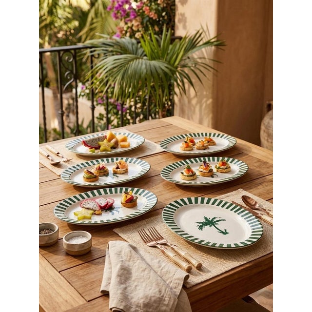 Fern & Co. X Anthropologie Palm Tree Oval Serving Platter For Sale - Image 11 of 12