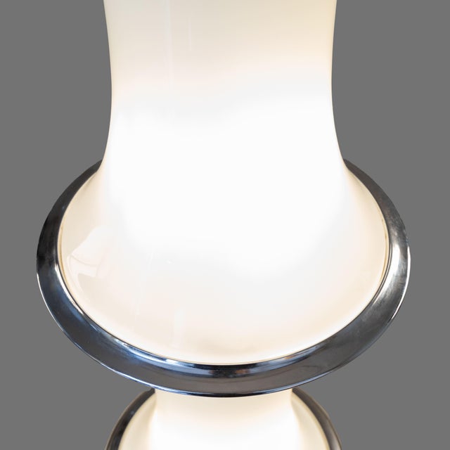 Floor Lamp in Opal Glass and Steel, 1970 For Sale - Image 4 of 13