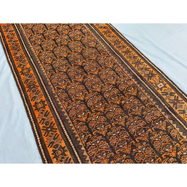 Vintage Adraskan Baluch Rug, Hand-Knotted Wool, Tribal, 4x8, Rust & Brown For Sale - Image 4 of 10