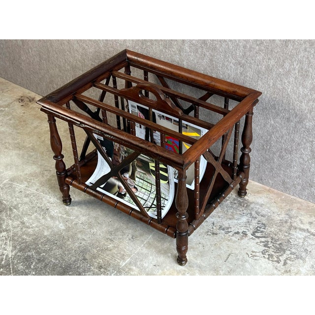 Early 20th Century English Canterbury Wooden Magazine Rack For Sale In Washington DC - Image 6 of 12