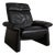 Lugano Leather Armchair in Black with Manual and Reclining Function from Erpo For Sale