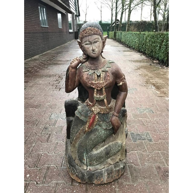 19th C. Folk Art Brown Wood Sculpture For Sale - Image 12 of 12